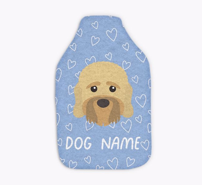 Heart Pattern: Personalised {breedFullName} Hot Water Bottle